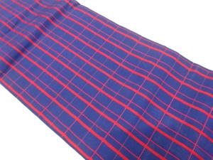 格子模様織り出し　名古屋帯